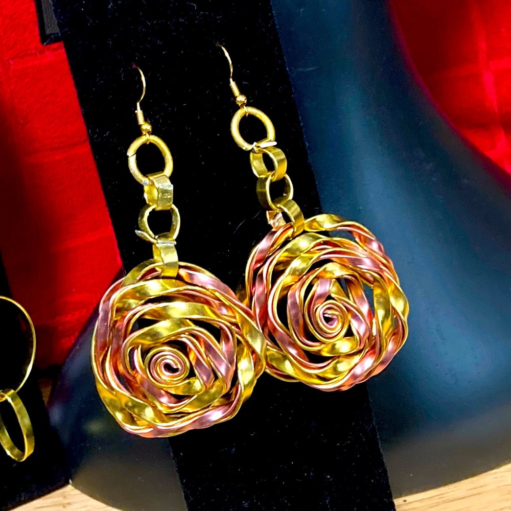 Rosey gold earrings